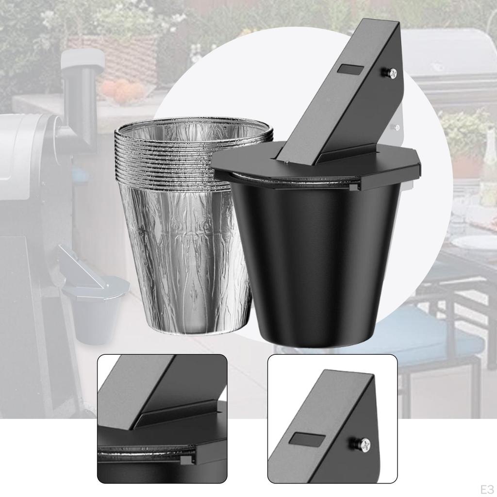 Drip Grease Bucket and Foil Liners Sturdy Oil Catcher Container for Camping