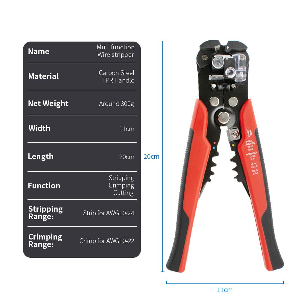 Professional Electrician Wire Pliers Cable Wire Stripper Cutter Crimper Automatic Crimping Stripping Tool