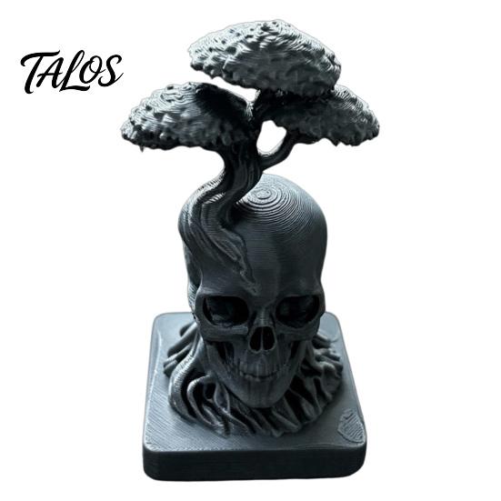 Sturdy Base Display Piece 3D Printed Tree of Life Skull Figurine, Gothic Desktop Ornament for Mysterious Symbolism Gift Friends Home Office