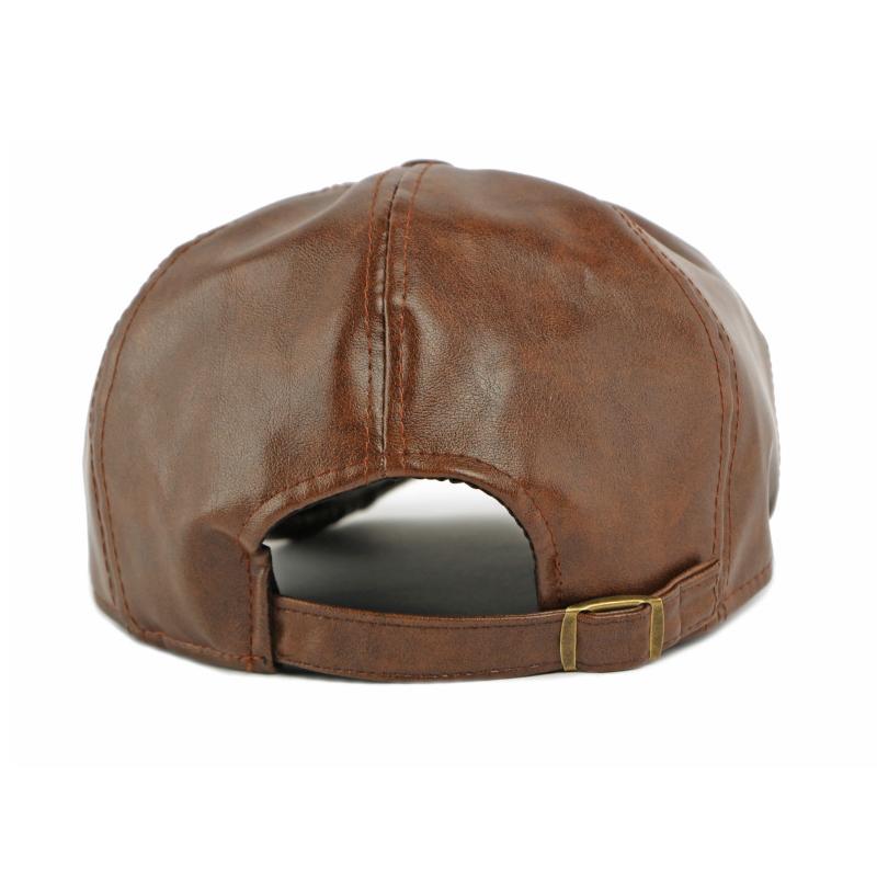 Autumn Winter Hat Men's Retro Leather Beret British Progressive Hat