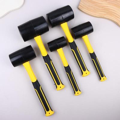 Black American Fiber Handle Rubber Hammer Elastic Hammer Ceramic Tile Floor Leather Hammer Installation Hammer