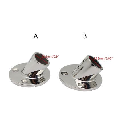 60 Degree Boat Handrail Round Base Fitting for 22/25mm Tube Pipe Boat Deck Hand Railing Marine Grade Stainless Steel 316
