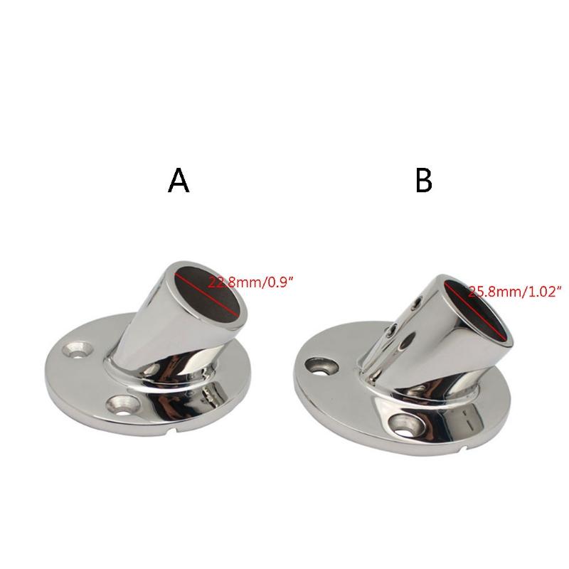 Boat Stainless Steel Handrail Fitting 60 Degree Tube Pipe Base Support 22mm 25mm