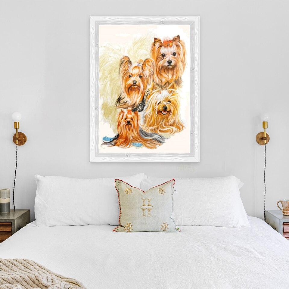 Νέα DIY 5D Ζωική Διαμαντοκέντημα Σκύλος Σταυροβελονιά Τοπίο Διαμαντοζωγραφική Πλήρης Τετράγωνη Στρογγυλή Τρυπάνι Μωσαϊκό Διακόσμηση Σπιτιού Δώρο