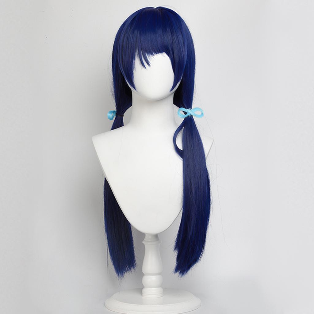 Cosplay Wig Murano Sayaka 75cm Straight Anime Wig Girl Love Live! Superstar! Double ponytail wig purple Synthetic Wig with Bangs