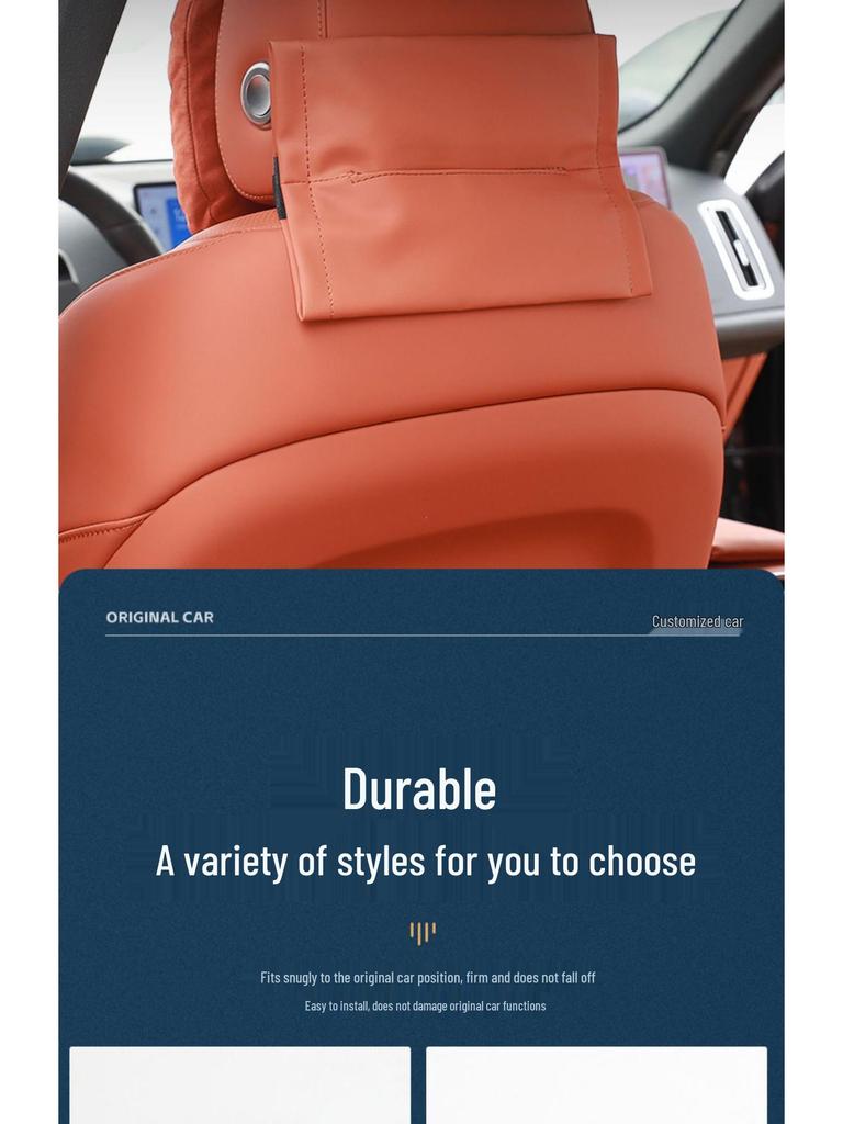 Ideal Car Tissue Box with Headrest Strap - Perfect for L7/L8/L9 Models, Essential Drawstring Paper Case
