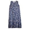 Retro Floral Cotton and Linen Halter Dress - Stylish Loose Lightweight Sleeveless Blouse-style Dress for Women