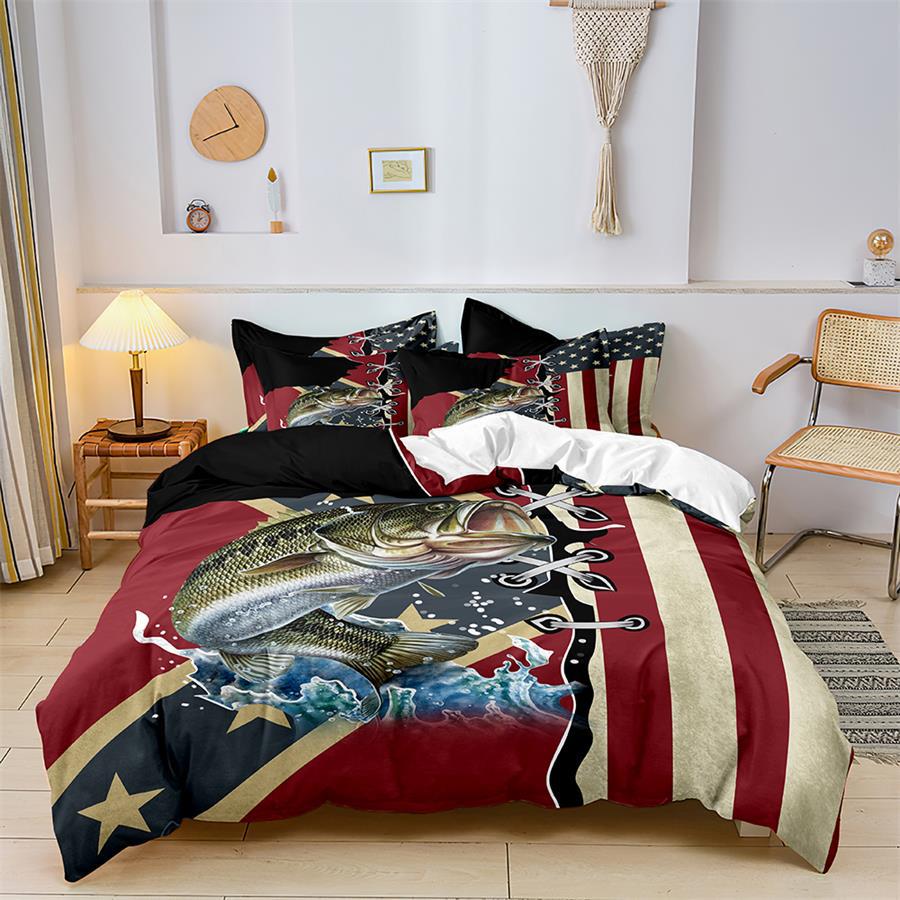 3D Digital Printing Three-Piece Set, Quilt Cover, Bed Sheet, Pillowcase, Cartoon Kit