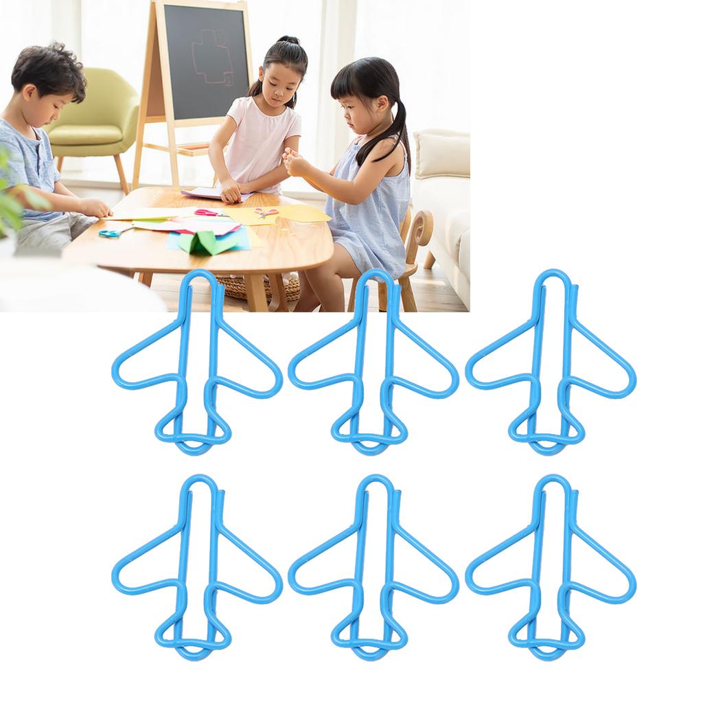 100Pcs Cute Paper Clips Plane Shape Design Covered Wire Bright Color   Paperclips for Scrapbook Card Papercraft