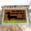 The Grass Is Greener Under My Weiner Doormat Outdoor Anti-Slip Rubber for Entryway Indoor Front Porch Decor Rug Dog Door Mat