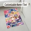 Easter Bunny Theme Crystal Velvet Rug Personalized Custom Name Text Soft Floor Mat Home Decor
