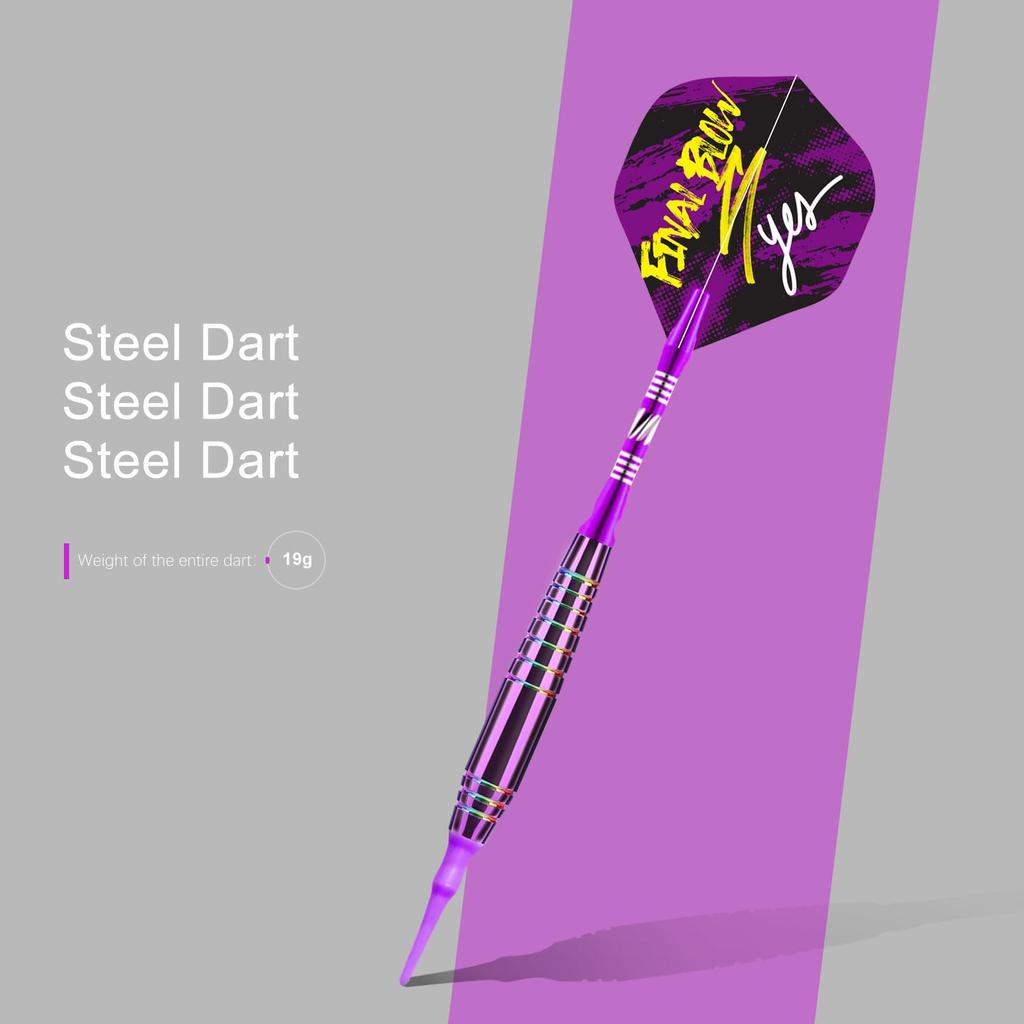 Lavishio Professional Soft Tip Dart Set 19g with 12 Plastic Dart Tips Flights and Shafts Multicolored