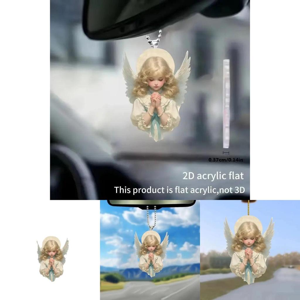 Acrylic Angel Car Interior Decor Pendant For Stylish Vehicle Accessories