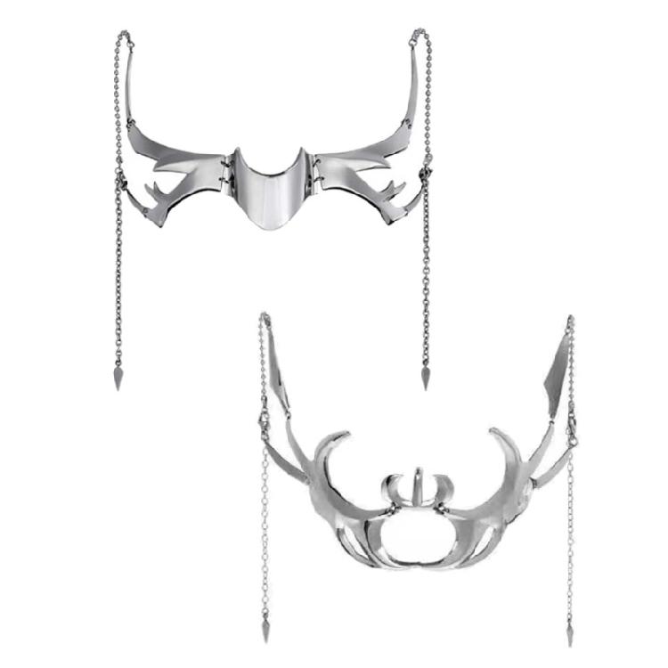 

Metal Luxury Mask For Women Men Silver Color Party Face Chain Gothic Jewelry 1