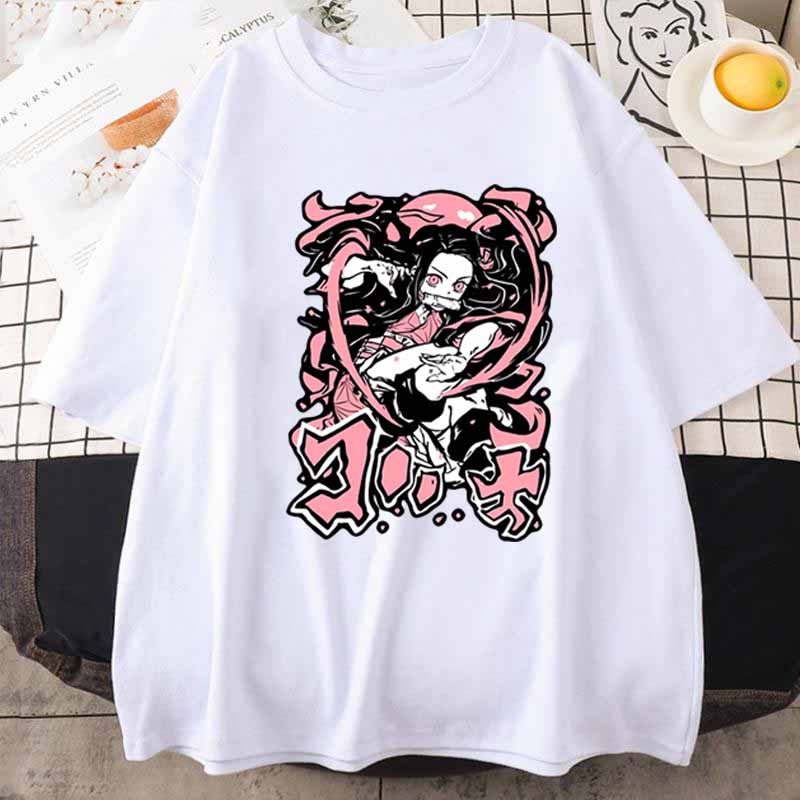 Fashion Anime Demon Slayer Tanjirou Kamado T-shirt Unisex Kawaii Kimetsu No Yaiba Nezuko Tshirt Unisexga Rengoku Graphic T Shirt