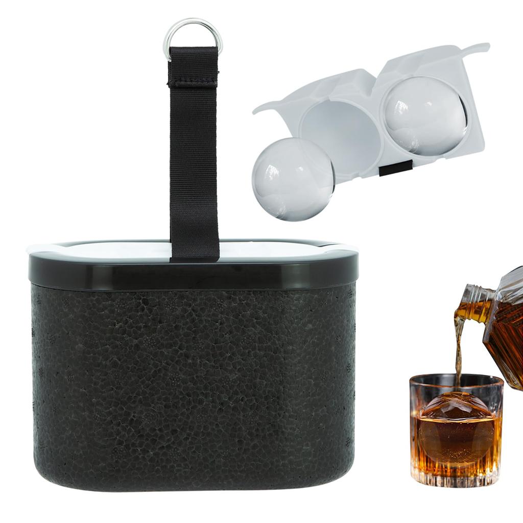 2PCS Ball Silicone Ice Ball Maker Mould Ice Cubel Maker with Tools Sphere Cube Tray Mould 2.4 Inch Round Ice Box Mold