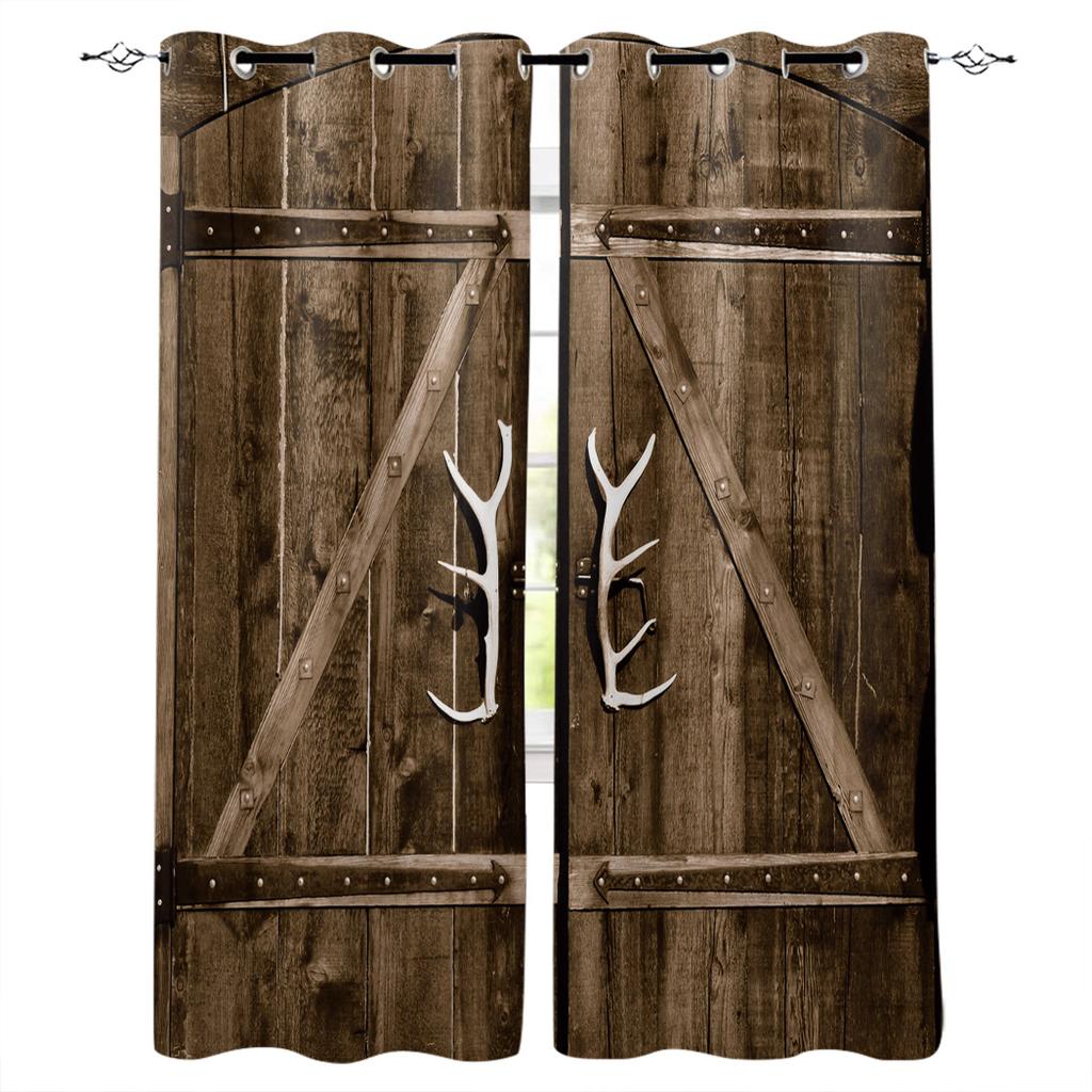 Wood Door Window Curtain Home Decor Curtains for Living Room Bedroom Kitchen Curtain Panel
