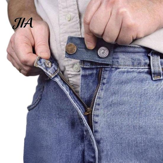 Detachable Jean Fastener Waistband Extender with Metal Button, Adjustable Waist Extenders for Pregnant Pants Jeans Trousers Skirt Denim Men