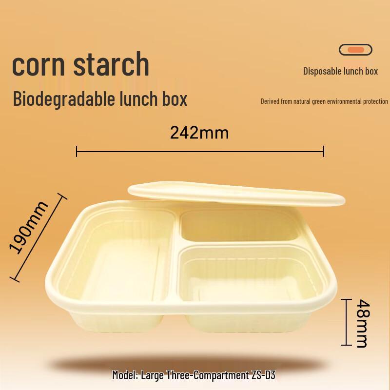 Bowl Master Biodegradable 3-Compartment Takeaway Containers