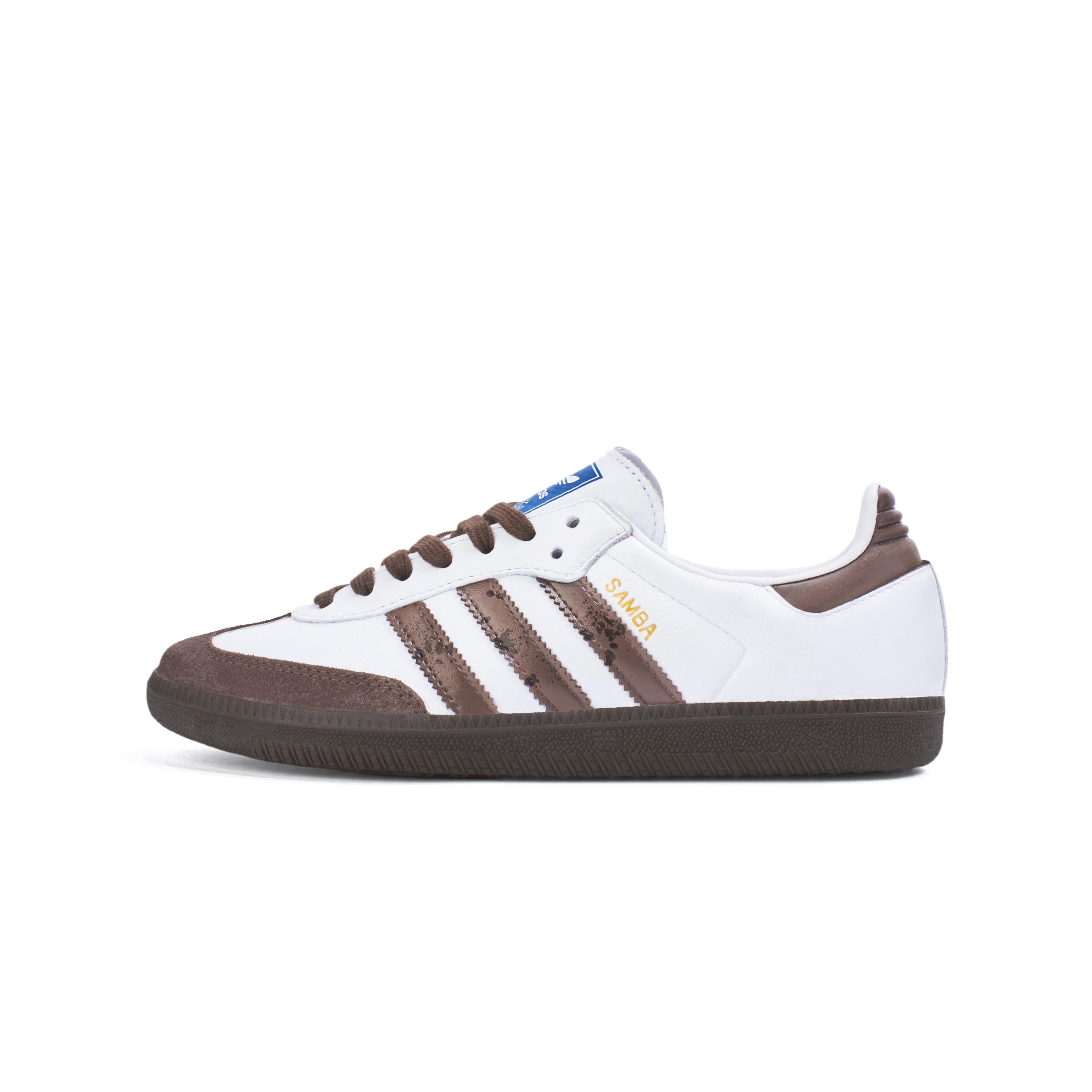 

Adidas Originals SAMBA OG Abrasion Resistant Low top German Army Trainers Unisex White Brown B75806(Team746-) 35⅔