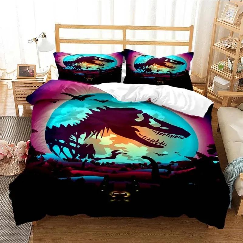 Jurassic Park Duvet Cover Set Dinosaur Bedding Sets Comforter Cover Set Single Twin Full Queen Size Youth Aldults Girl Boys Gift