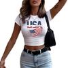 American short slim-fit short-sleeved bottoming shirt T-shirt women's summer new letter-printed sweet and spicy girl top INS