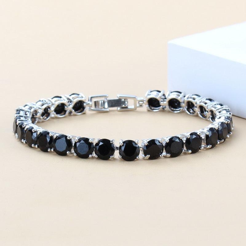 Modeschmuck für Damen Blauer Zirkon Schmuck Anhänger Gliederkette Armband Armreif Für Damen Geschenk black