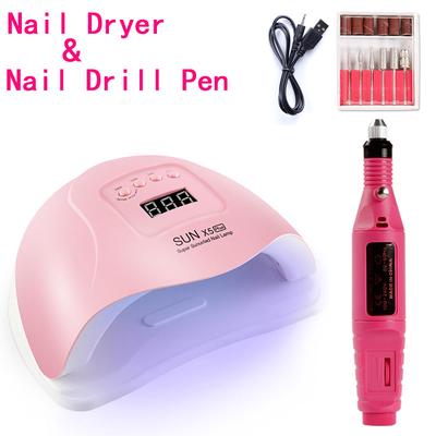 Set per manicure elettrico per pedicure, penna per unghie, lampada per unghie a LED, lampada per unghie