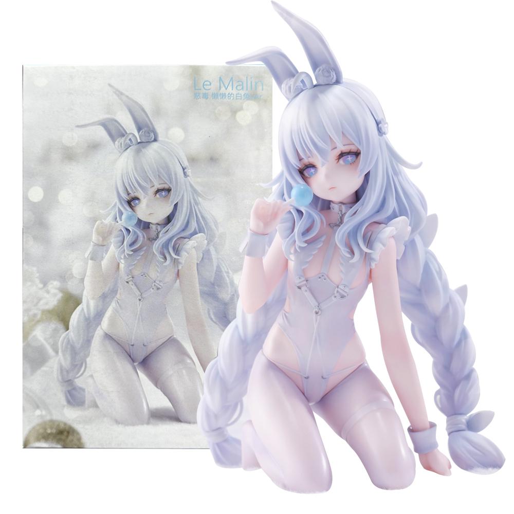 20CM Anime Activity Azur Lane MNF Le Malin Figure Lazy White Rabbit Gown Up kneeling position Model Toy Present Action Figure With box