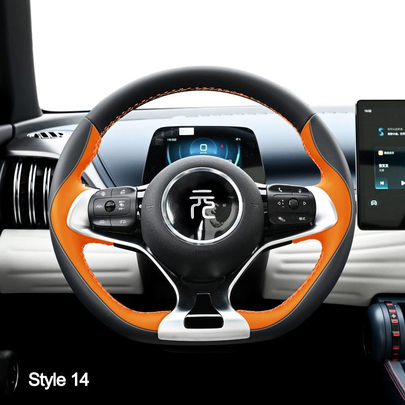 High Hand Sewing Stitching Car Steering Wheel Cover For BYD ATTO 3 Yuan Plus 2025 2025 2025 Nappa Leather Auto Interior Wrap
