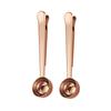 2pcs Stainless Steel Coffee Spoon Clip Household 2in1 Milk Powder Spoon Sealing Clip Golden Measuring Spoon Kitchen Baking Tool