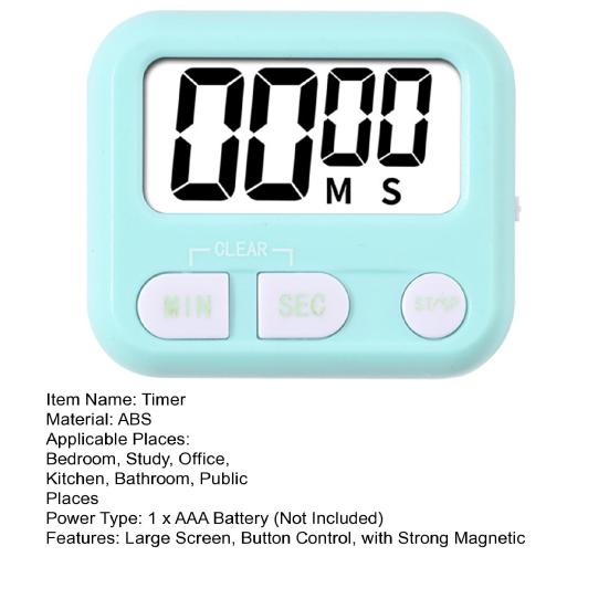 Küchen-Backtimer, großer Bildschirm, Tastensteuerung mit starkem Magnetständer, lauter Alarm, Countdown-Stoppuhr