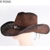 Handgemachte Webart Hohl Western Cowboy Hut Für Männer Frauen Sommer Outdoor Cowgirl Strand Sonne Stroh Hut sombrero hombre