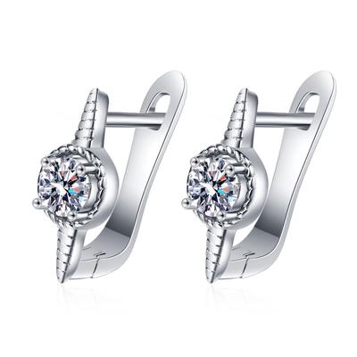 925 Sterling Silver Earrings For Women Round Zircon Earrings Sparkling Party Wedding Jewelry Gift Accessories