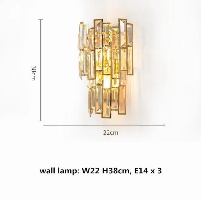 Postmodern Golden Crystal Chandelier Lighting Stainless Steel Lustre Pandent Lamp For Villa Dining Living Bedroom Deco Hanging