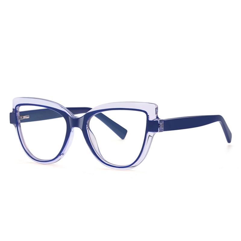 0 -0.5 -0.75 To -6.0 Blue Light Blocking Cat Eye Short-Sight Prescription Glasses For Women Computer Student Myopia Spectacles