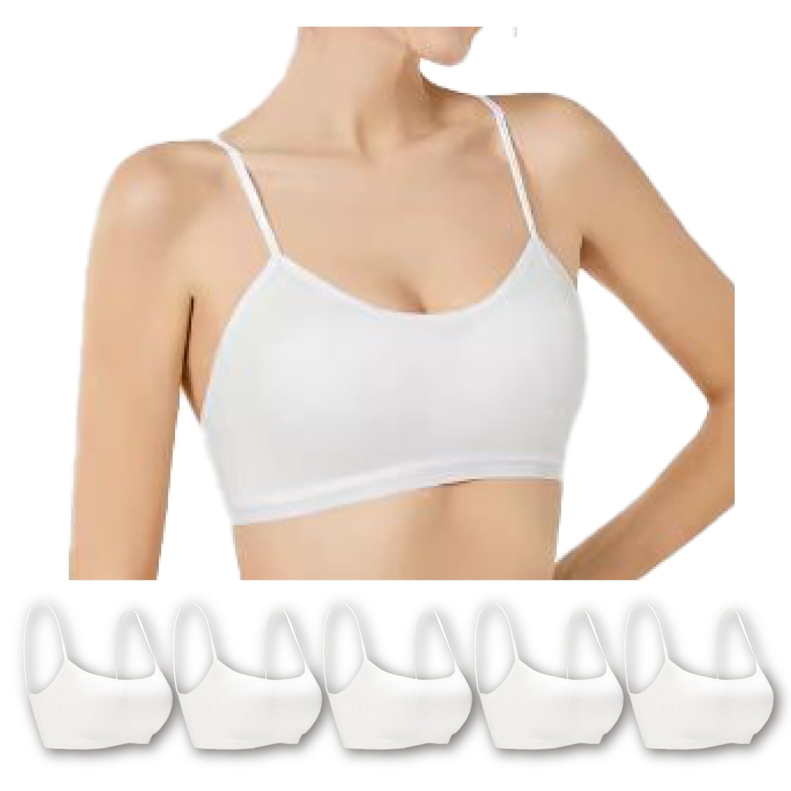 

masamilk Одноразовое бюстье Индивидуально снимаемое нижнее белье для и Готовности к чрезвычайным ситуациям Топы, 5 штук, Упакованные, Подушечки, Беспроводные, Путешествия, Госпитализация, белый