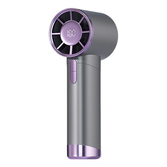 

Ручной вентилятор с бесщеточным двигателем 120 скоростей ветра Сильный воздушный поток Цифровой дисплей Низкий серый