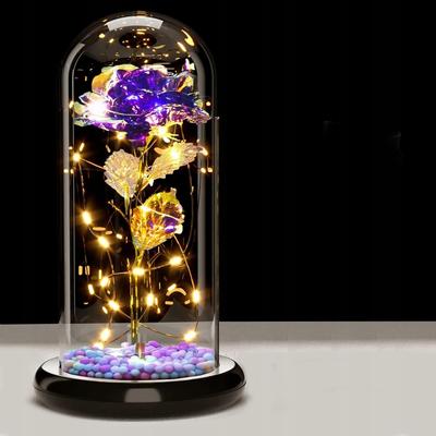 Eternal Rose In Glass, Glowing LED Gift Idea - Colors Mix142_Cornflower