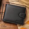 Leather Men's Wallet Short Money Clip Soft Leather Purse For Man Buckle Multi Card Position Zippe Wallet Men