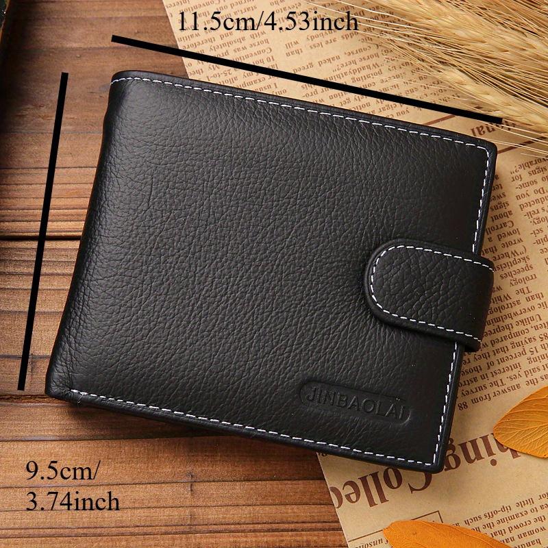 Leather Men's Wallet Short Money Clip Soft Leather Purse For Man Buckle Multi Card Position Zippe Wallet Men
