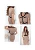 Korean Style Women's Round Neck Short Sleeve Knit Dress with Nail Button Color Blocking, Summer 2026 Bodycon Dress 6093.
