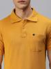 Men's 100% Cotton Solid Mustard Half Sleeve Polo Shirt