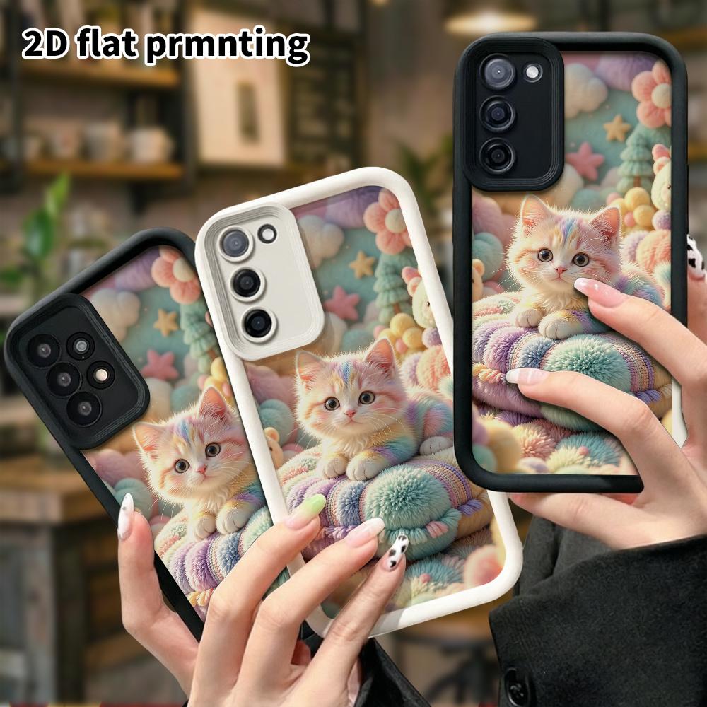 Phone Case: 2D flat, fits Samsung Galaxy A34 A35 M05 M06 S20 S22 S21 FE Plus 5G, rainbow little cat, perfect holiday gift for Christmas and Halloween