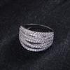 New Personalized Style Creative Geometric Ring Micro Inlaid with Five Rows of AAA Zircon Rings Ring Accessories