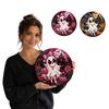 Halloween Ghost Decoration Hanging Ornament Round Shape with Haunted House Pumpkin and Roses Design Suitable for Indoor Outdoor Use