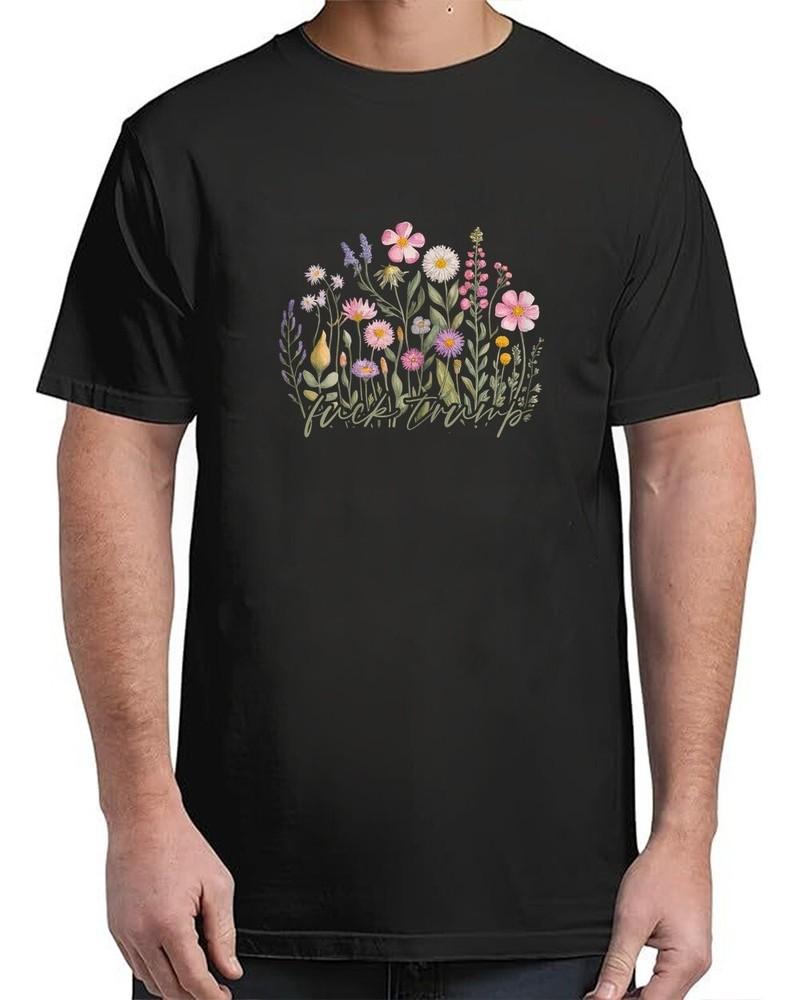 Floral Democrat President Liberal Vintage Adult S-4XL Unisex T-Shirt XL