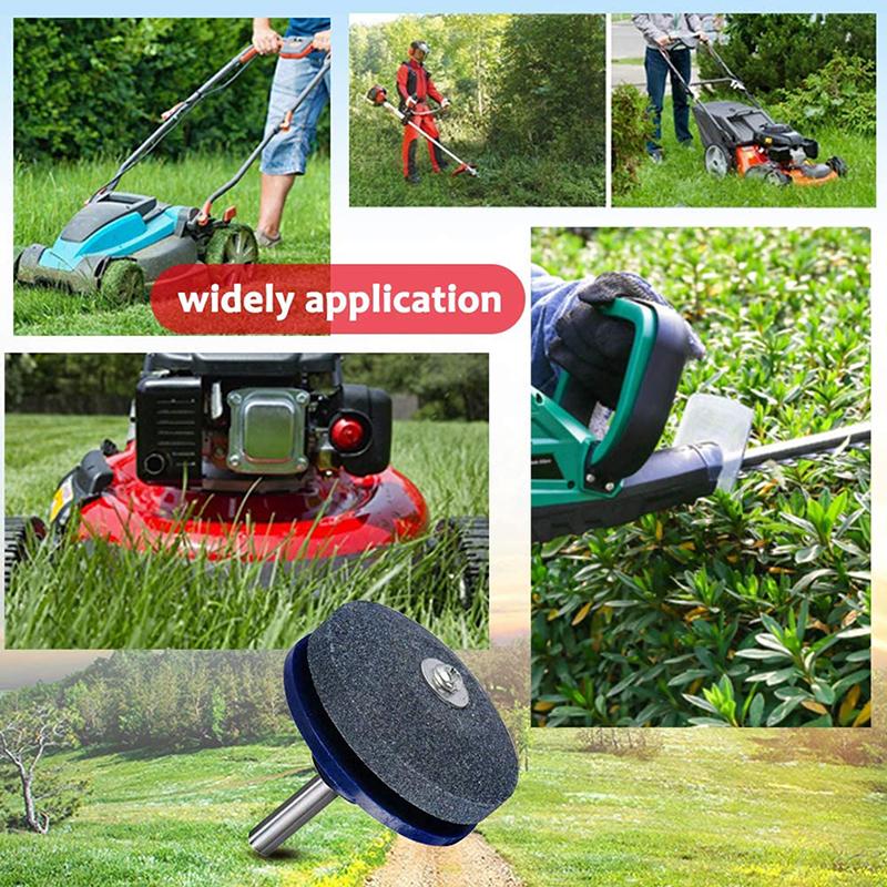 Universal Lawn Mower Blade Sharpener for Drill, Garden Tools Sharpening Stone Grinding Wheel for Rotary Balance,Yard Lawn Edge Sharpener