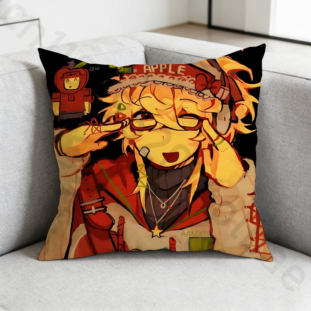 EElliot Anime PPizza Pillow Case Antidustmite Pillowcase Invisible Zipper Silky Short Plush Sofa Cushion Cover