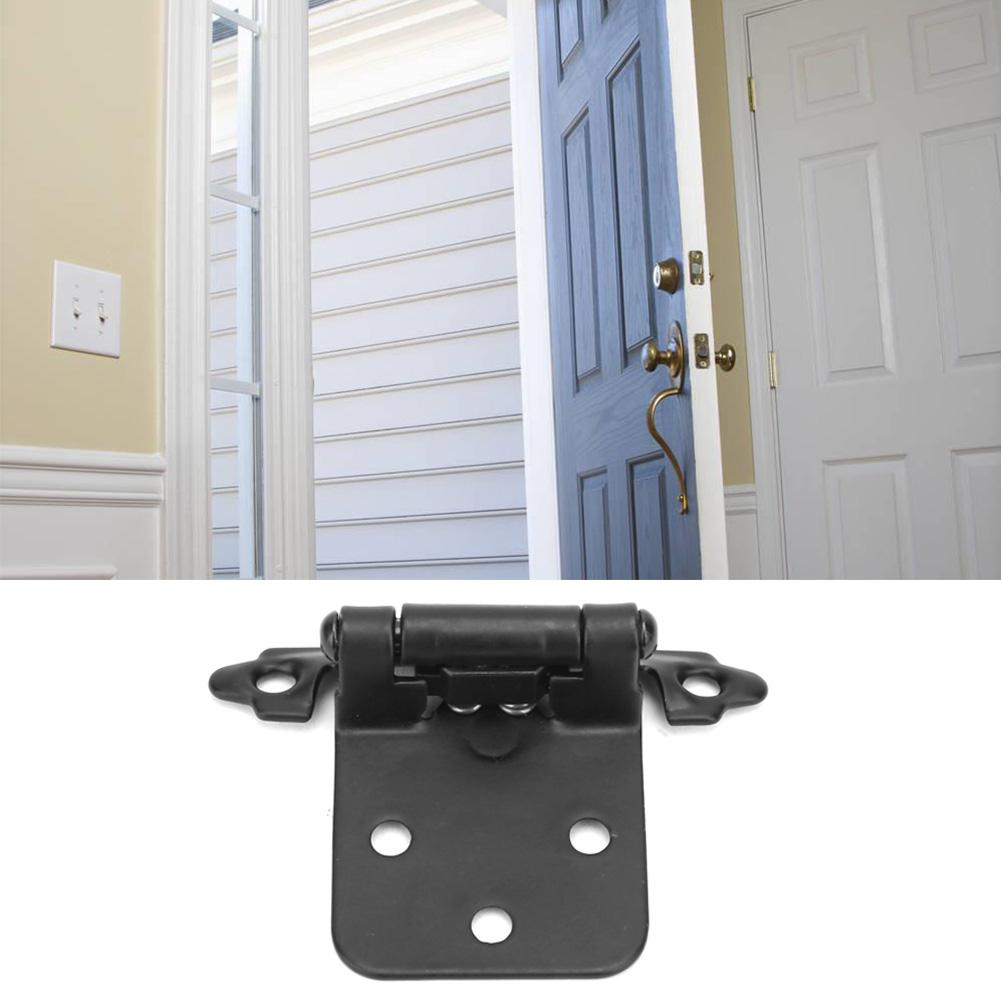 10Pcs Steel American Self Closing Spring Cabinet Hinge Home Decoration Accessories(black)